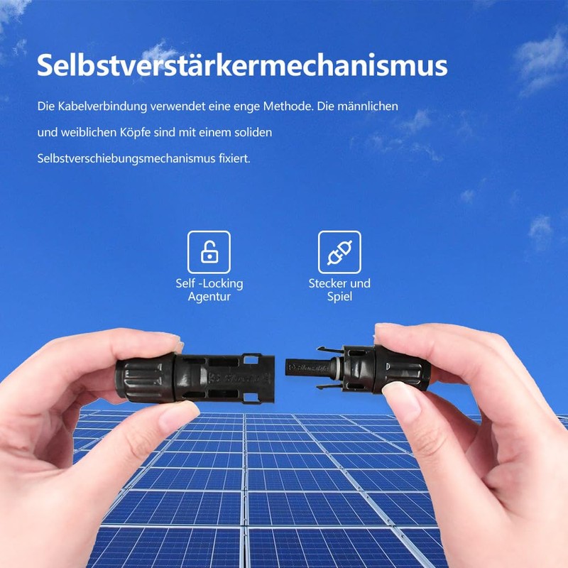 Trisinger - Conector de cable para panel solar, IP68, impermeable,