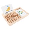 ABC Building Blocks English Letters 8 Blocks 30 Cards Wooden