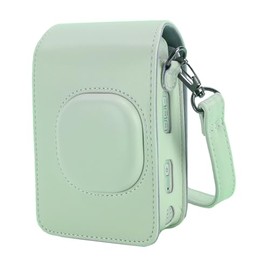 Phetium Schutztasche Kompatibel mit Instax Mini LiPlay hybrid Sofortbildkamera, Kameratasche mit Weichem PU Leder Material und Schulterriemen (Matcha Green)