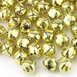 KISEER 100 Pcs Jingle Bells Bulk, 1 Inch Craft Bells for DIY Christmas Home Decoration (Gold)