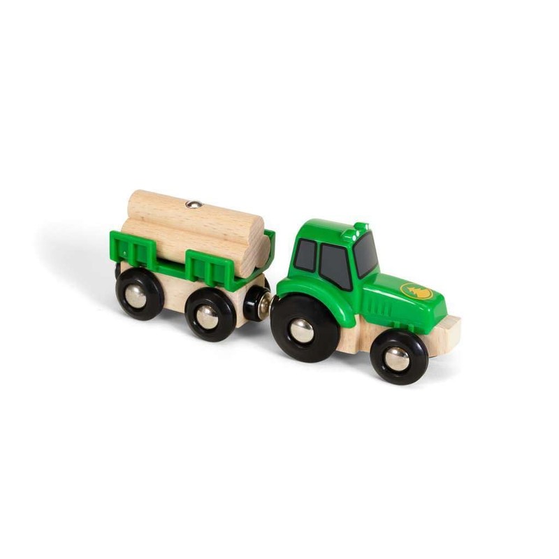 BRIO Bahn 33799 - Traktor mit Holz-Anhänger