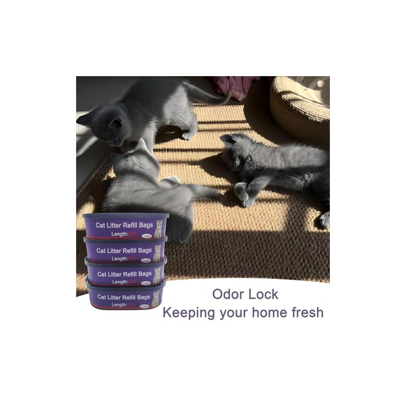 4 Pack Cat Litter Refill Bags Cartridges Compatible with Genie