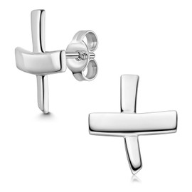 Silver Cross Stud Earring Materia - Included 925 Sterling Silver Earrings Earrings Ladies Jewellery Box from Cross Design #SO-65