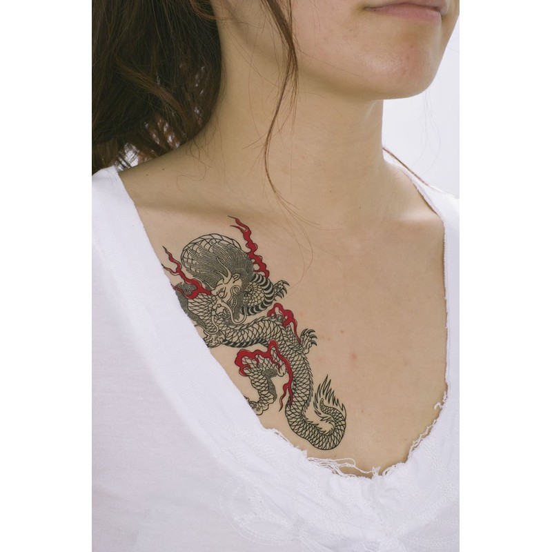 Festival Makeup R257 Line Drawing, Black Dragon (6.9 x 3.9