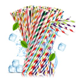 250 Bendy Straws Paper Drinking Straws, Paper Straws Flexible Straws for Juices, Shakes, Smoothies, Disposable Straw for Birthdays, Weddings & Party Straws Paper Straws Drinking Drinking Straws Paper