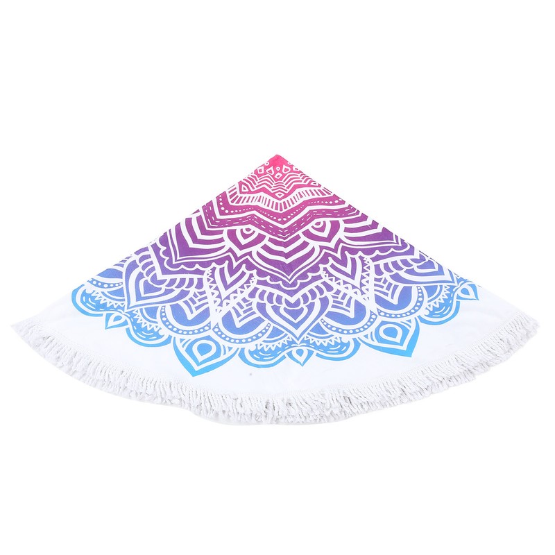Round Beach Towel Blanket Circular Beach Tassels Blanket Oversized Picnic