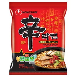 NongShim Shin Ramyun Noodle Soup, Gourmet Spicy, 4.2 Ounce (16 Pack)-SET OF 3