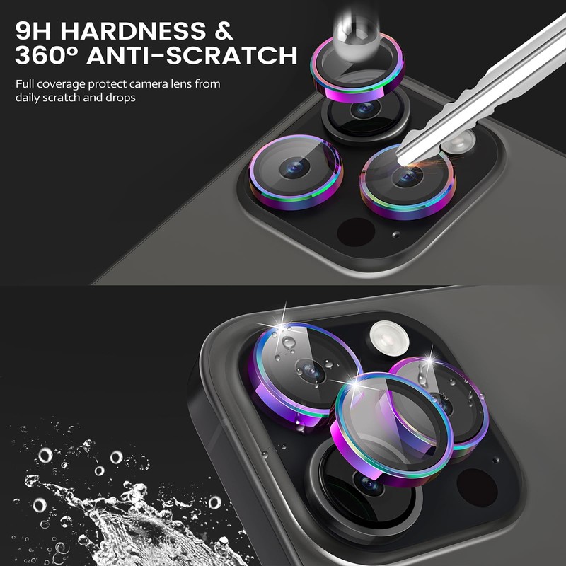 Doopwxcc for Pro/Pro Max Camera Lens Protector, 9H Hardness Tempered