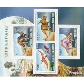 Prophila Collection Togo 6001-6004 Miniature Sheet (Complete Edition) Mint NH 2014 Dinosaur (Stamps for Collectors) Amphibians / Reptiles / Dinosaurs