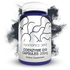 Nootropics Depot- “Cápsulas de Coenzima Q10 | 200mg | Ubiquinona | 60 unidades | Función energética, cognitiva y celular