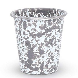 Crow Canyon Home Enamelware Tumbler, 10 ounce, Grey/White Splatter (Set of 4)