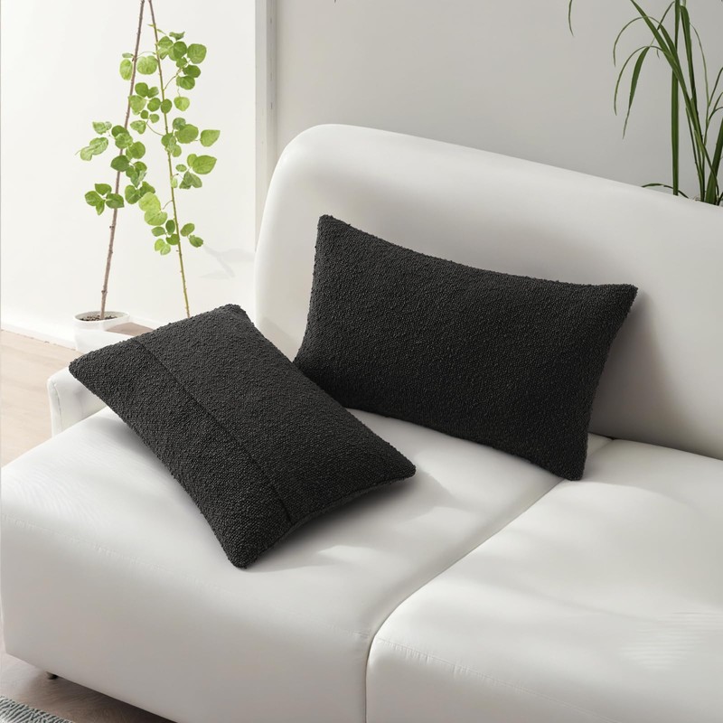 HAUSSY Set of 2 12x20 Decorative Throw Pillow Covers, Soft