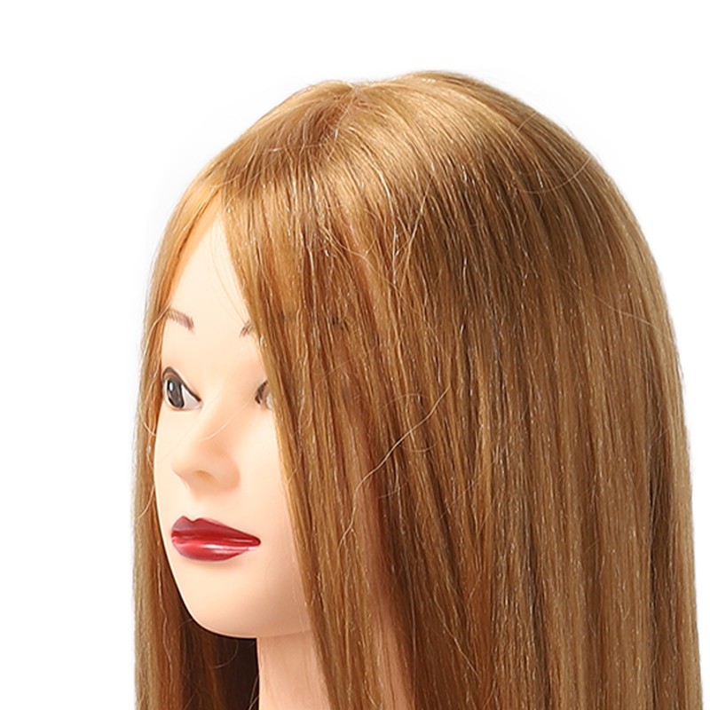 Hairdressing Mannequin Head 85 Percent Real Hair Flexible Multipurpose Hair