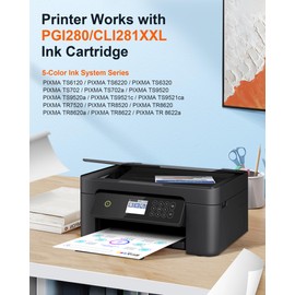 E-Z Ink Pro PGI-280XXL CLI-281XXL Compatible for Canon tr8620a Ink cartridges 280XXL 281XXL for Canon 280 281 Ink cartridges to use PIXMA TR8620 TS6320 TR7520 TS6120 TS6220 TS8220 TS9520 (5 Packs)