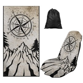 Bulopur Mountain Waterproof Sweat Towel Car Seat Cover Anti-Slip Bucket Seat Protector Universal for Cars SUV Truck Van Sedans Beach Towel Machine Washable