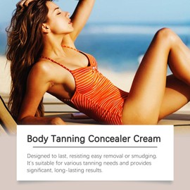 Leg Makeup,Tattoo Cover Up Makeup, Body Coverage Perfector for Tattoo Vein Scar, Self-tanning Lotion, Tinted Moisturiser Body Concealer Instant Fake Tan Cream, Natural Tan Glow, Deep-toned 100g