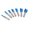 7 Pcs Straight Router Bit 8mm Shank Double Flute Wood