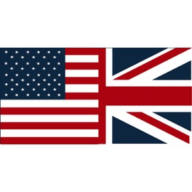 American Great Britain blended Square Flag Sticker 7" x 4.2"