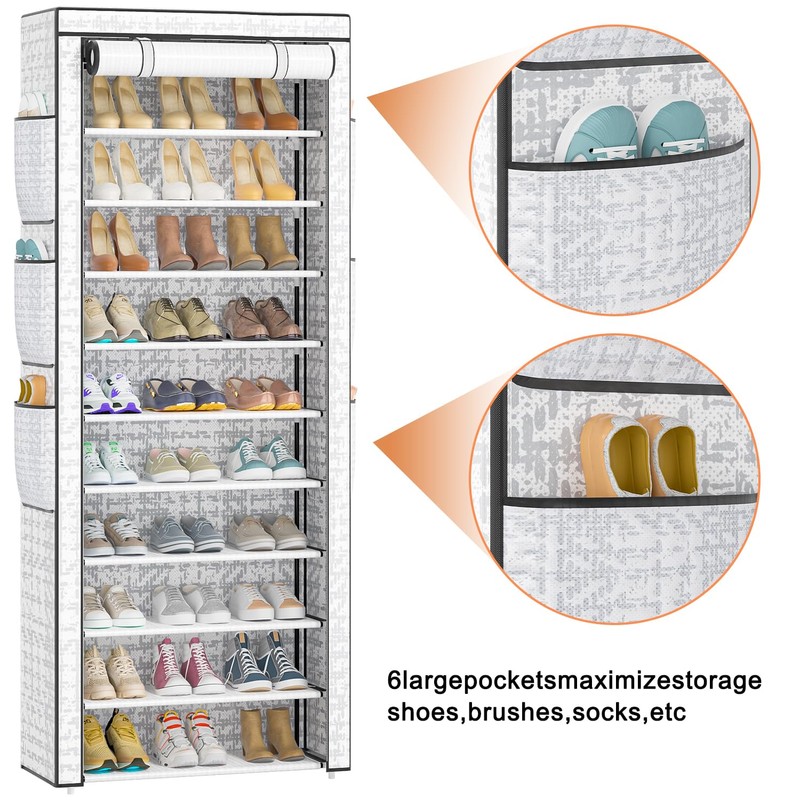 OYREL Shoes Rack 10 Tier Tall Shoe Rack with Storage