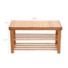 Micozy Bamboo Shoe Rack Bench 3-Tier Free Standing Wood Shoe