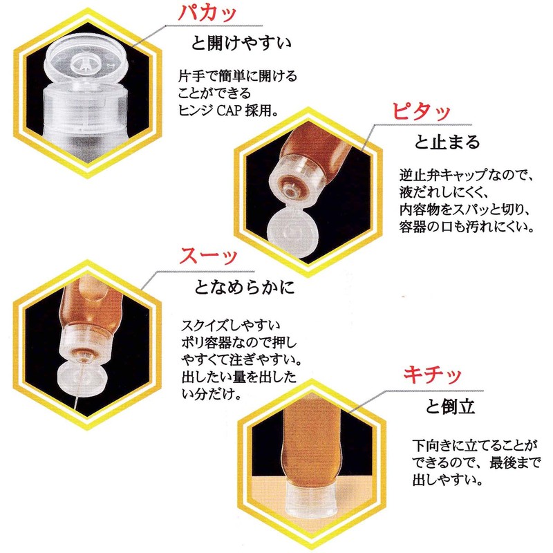 Nagao Honey Dispenser, 6.1 fl oz (180 ml), Honey Container,