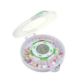 EDOSO Smart Automatic Pill Dispenser with Alarm | Model 2021 | 9 Alarms per Day | Large Display and Buttons | English Rings | 2 Secure Locks | High Medication Capacity (Matte)