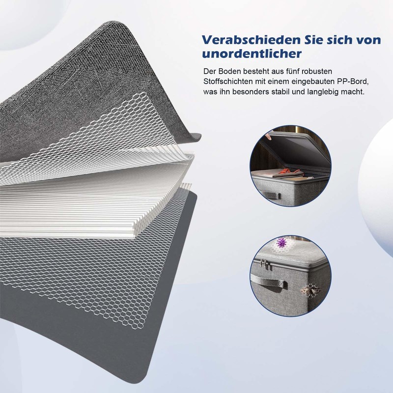 Generisch Lockable Box, Fabric Storage Box, Storage Box with Lid,