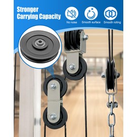 NTSUMI 4.5" / 115mm Nylon Bearing Pulley Wheel, Universal Cable Pulley Wheel 360° Traction for Cable Machine Weight Gym Home Garage Door Pulley System, 4 Pack