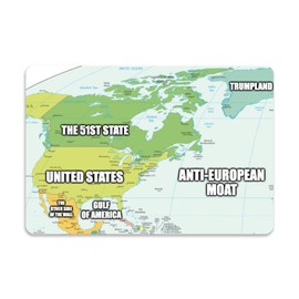 Funny Trump World Map Canada Greenland Gulf of America Sticker Decal Notebook Car Laptop 5.5"