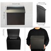 NACH Large Mailbox for House, 12.4”x7.1”x11.8 Black Mailboxes for Outside,