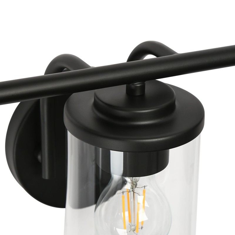 GEPOW Black Bathroom Light Fixtures, 3 Light Farmhouse Modern Vanity