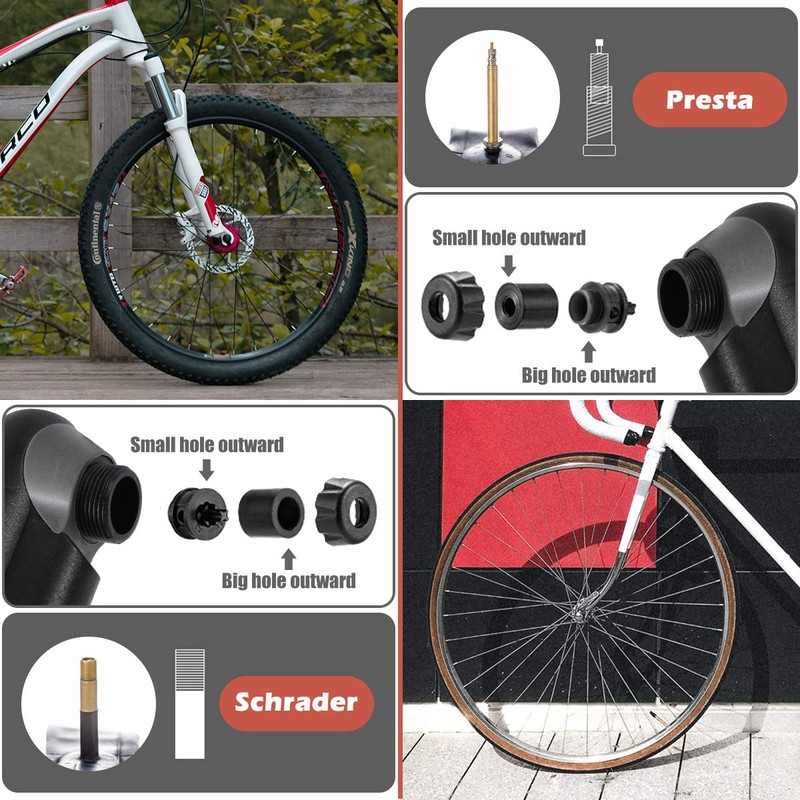 Diyife Bike Pump with Pressure Gauge, [120 PSI] [17 in