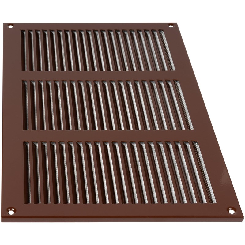Repa Market 12x8 Inch Air Vent Cover/Brown Galvanized Steel Louvered