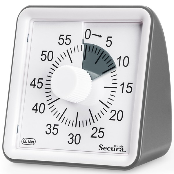 Secura 60-Minute Visual Timer, Timer for Kids, Classroom Timer, Countdown