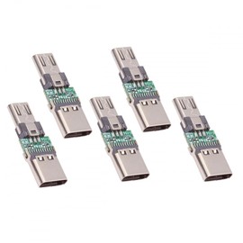 CY Adapter 5pcs/lot Micro USB 2.0 5Pin Male Connector to USB Type-C Female Power Data PCBA Adapter for Tablet Phone Laptop