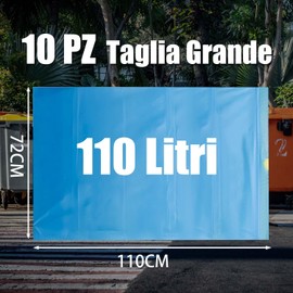 HW 40 Stück Müllbeutel für Mülltrennung, 110 Liter mit Schiebegriff, hohe Festigkeit, Mülltrennung für recycelbar (Blau 72 x 110 cm)