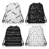 12 Pcs Black & White Sheet Music Drawstring Bag Set