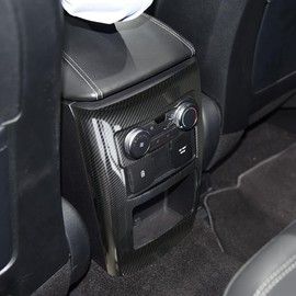 ruihe Carbon fiber color Armrest Anti Kick Protection Cover Rear air conditioning switch decoration Trim Fit for Ford Explorer 2020 2021 2022 2023