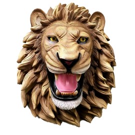 Ebros Gift Large King of The Jungle Roaring Lion Head Wall Mount Bust Sculpture Plaque