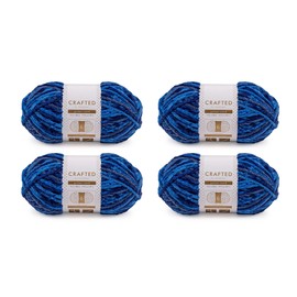 Crafted By Catherine Blanket Multi Yarn - 4 Pack (213 Yards Each Skein), Navy Multi, Gauge 6 Super Bulky