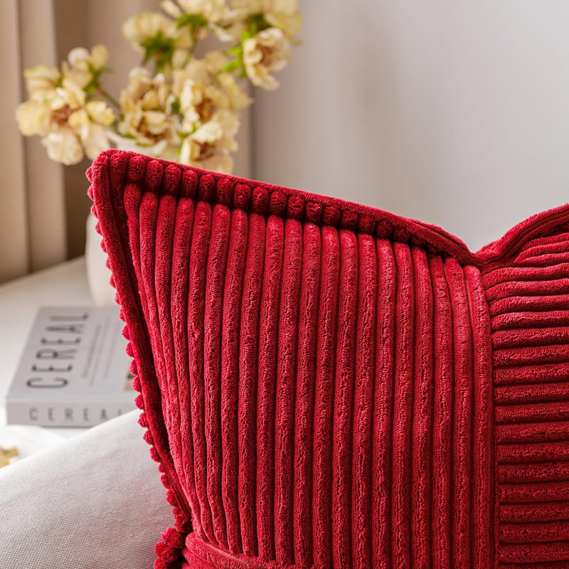 MIULEE Cordur Cushion Covers Pack of 2 Christmas Decorative Modern