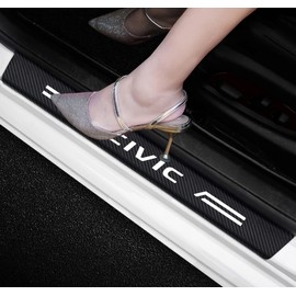 4 adhesivos reflectantes de fibra de carbono para proteccin de umbral, adhesivos decorativos de fibra de carbono, protectores de entrada de puerta,...