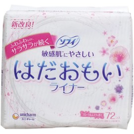 Uni Charm Sofi Hadaomoi Liner Floral Musk, 72 Sheets x 5 Piece Set