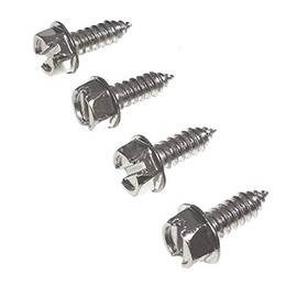 Stainless Steel License Plate Screws | Rust Proof Screws License Plate Set of 4 Front or Rear Chrome Locking Screws | License Plate Security Screws to Secure Frames and Covers by USA Fastener Company