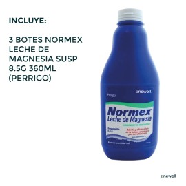 3 Pack Leche De Magnesia Normex 360ml Alivio De Acidez