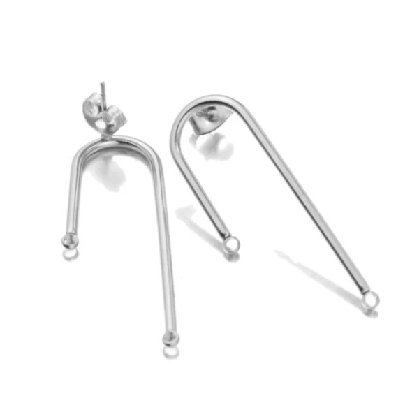 Unbranded 10 pcs. 304 Stainless Steel Silver Tone U-Shaped Earring