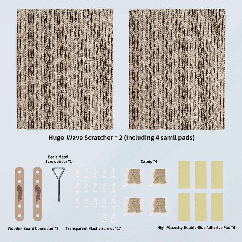 ALLGEAR 33"x13" Extra Large Cat Scratcher Lounge, Jumbo Corrugated Cardboard