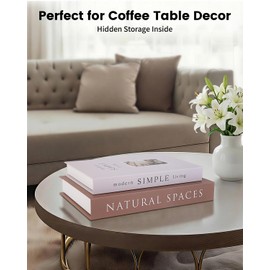 SLLPL Decorative Books for Home Decor with Hidden Storage, Faux Book Box Set of 2 for Coffee Table & Shelves, Neutral Book Decor Aesthetic for Living Room Styling