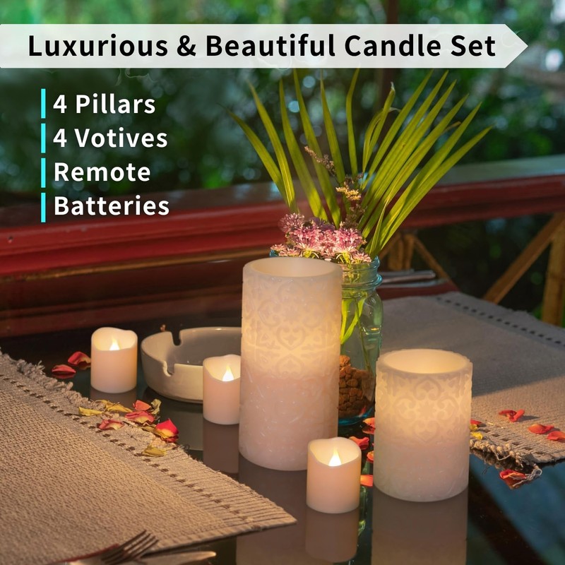 FURORA LIGHTING Pink Rome Real Wax LED Candles with Remote