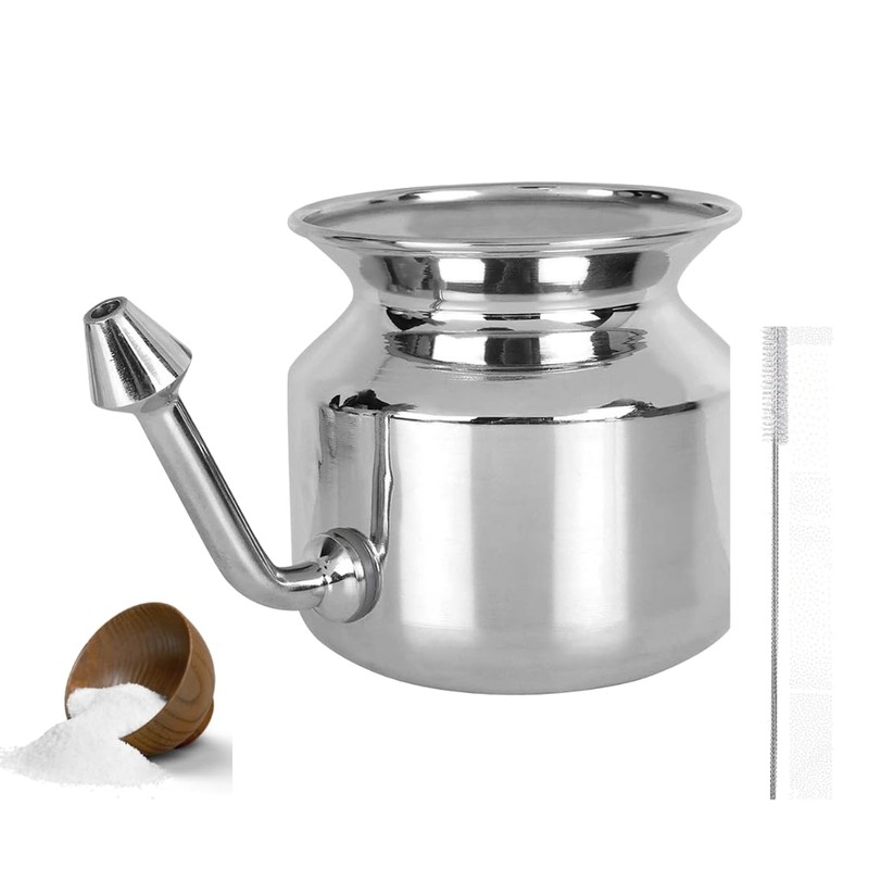 304 Grade Stainless Steel Ayurvedic Jal Neti Pot for Sinus